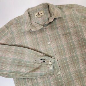 Woolrich Green Plaid Button Up Womens Size Small Petite